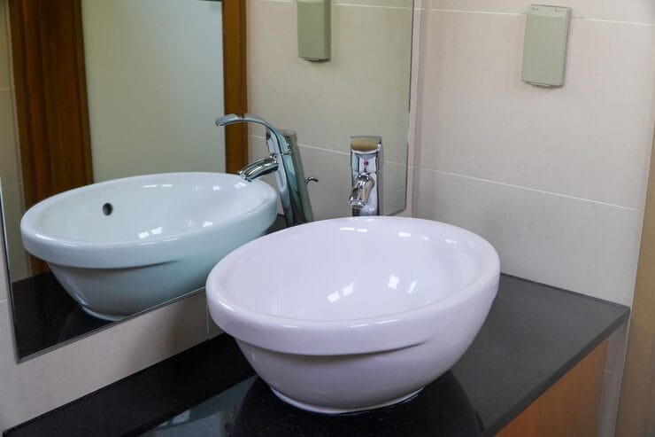 interior modern bathroom with small sink